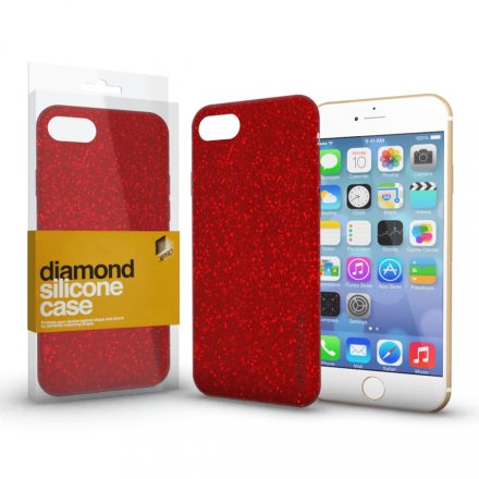 Szilikon tok (Diamond) Piros Apple iPhone 6 / 6S készülékhez