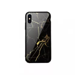   Tempered Glass tok fekete (Marble) Apple Iphone X / Xs készülékhez