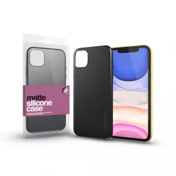   Szilikon matte tok ultra vékony fekete Apple iPhone 11 készülékhez