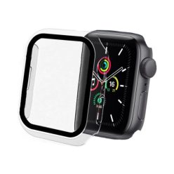   Enkay Apple Watch védőtok edzett üveggel 45 mm - átlátszó