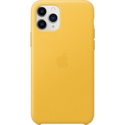 Apple iPhone 11 Pro Max Gyári Bőr Tok - sárga