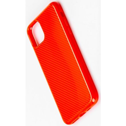 Apple iPhone 11 Karbon mintás tok - Piros
