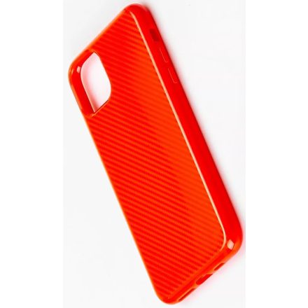 Apple iPhone 11 Pro Max Karbon mintás tok - Piros