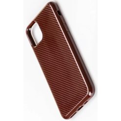 Apple iPhone 11 Karbon mintás tok - Barna
