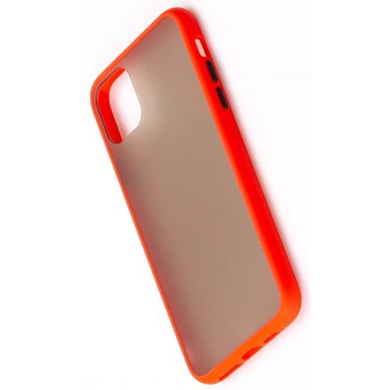 Apple iPhone 11 Hibrid szilikon tok - Piros-Fekete gombbal