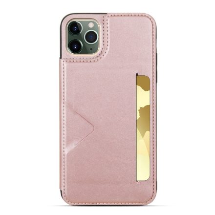 Apple iPhone 11 Műbőr hátlapi kártyatartós tok - Rózsaszín