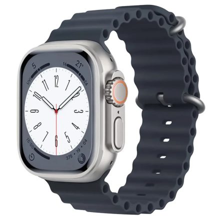 Alphajack Apple Watch 4/5/6/7/8/SE (38/40/41mm) óceán szilikon óraszíj - Sötétkék