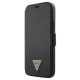 Apple iPhone 12/12Pro Guess (GUFLBKP12MVSATMLBK) bőr hatású hátlapi tok - Fekete