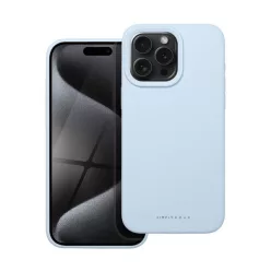   Roar Apple iPhone 15 Pro Max prémium szilikon tok velúr béléssel, világoskék