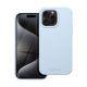Roar Apple iPhone 15 Pro Max prémium szilikon tok velúr béléssel, világoskék