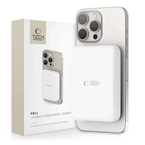 Tech-Protect PB11 LifeMag Magnetic MagSafe Powerbank 10000mAh - Fehér