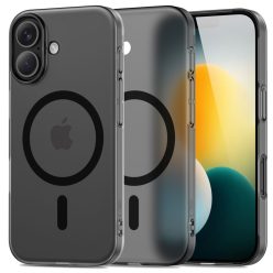   Tech-Protect MagSlim Apple iPhone 17 MagSafe műanyag hátlap tok - Matt fekete/átlátszó