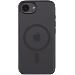   Tech-Protect MagMat Apple iPhone 16e MagSafe szilikon tok - Matt fekete/átlátszó