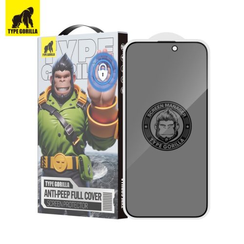 Type Gorilla Privacy Apple iPhone 16 Pro/17/17 Pro 2.5D Full Üvegfólia - Fekete