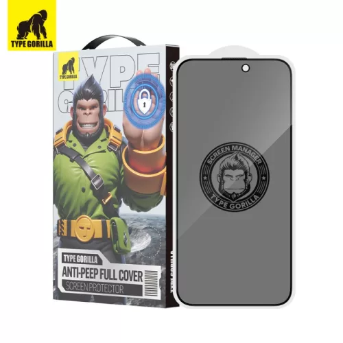 Type Gorilla Anti-Peep Apple iPhone 15 Pro Max Privacy 2.5D Full üvegfólia - Fekete