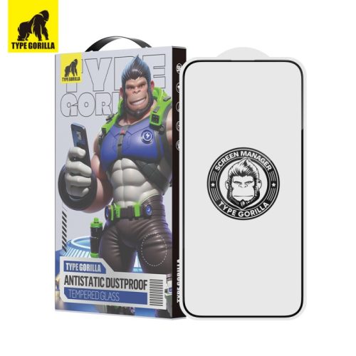 Type Gorilla Antistatic Dustproof Apple iPhone 15/16 2.5D Full Üvegfólia - Fekete