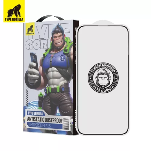 Type Gorilla Reciver Dustproof Apple iPhone 15 Pro Max 2.5D Full Üvegfólia - Fekete