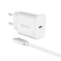   DEVIA RLC-511 Quick Charger 20W Type-C adapter+Lightning kábel 1m - Fehér