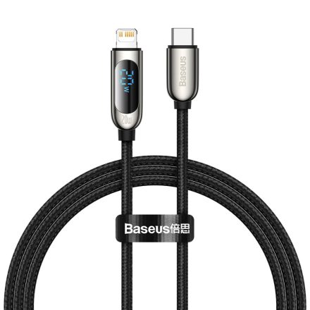 USB Type-C Lightning töltőkábel Baseus 20W 1m Kijelzővel - Fekete
