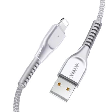 JOYROOM S-M368 2.4A USB Type-C szőtt kábel LED világítással 1m - Szürke