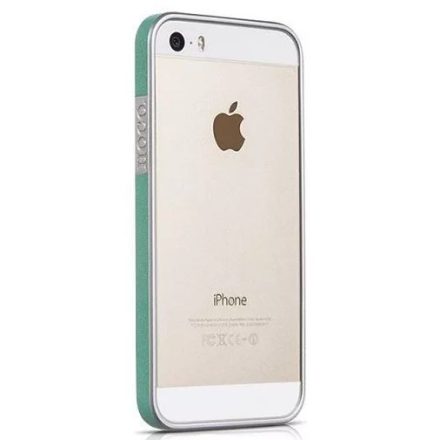Hoco - Fusion series bőr mintás keretű iPhone 5/5s/se bumper tok - zöld