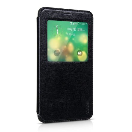 Hoco - Crystal series classic bőr magnetic sleep Samsung Note4 könyv tok - fekete