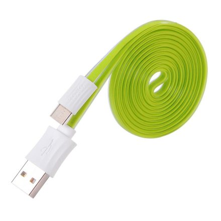 Hoco - UPM04 lapos design micro usb adat/töltő kábel 120cm - zöld