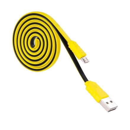 Hoco - UPM09 lapos design micro usb adat/töltő kábel 120cm - sárga