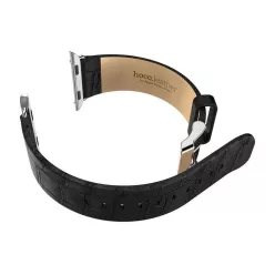   Hoco - Art series bambusz bőr óraszíj Apple Watch 38/40 mm - fekete