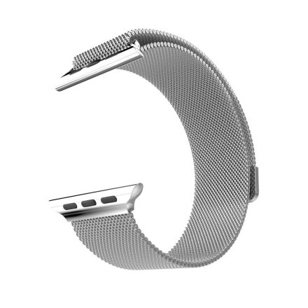 Grand series Milánói fémszövet rozsdamentes acél óraszíj Apple Watch 42/44 mm - ezüst