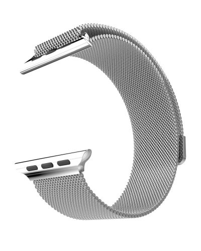 Grand series Milánói fémszövet rozsdamentes acél óraszíj Apple Watch 42/44 mm - ezüst