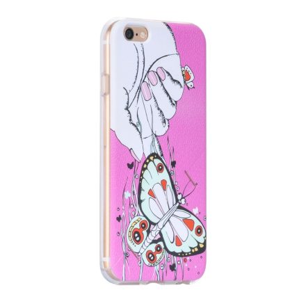 Hoco - Super star series pillangó mintás iPhone 6/6s tok - pink