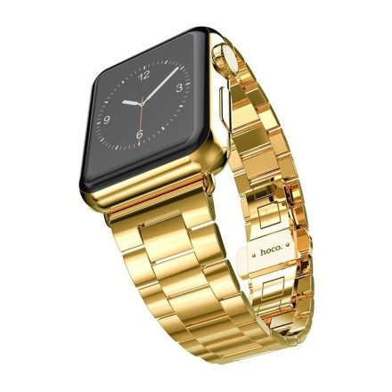 Hoco - Grand series 3 soros vékonyított fém rozsdamentes acél óraszíj Apple Watch 38/40 mm - arany