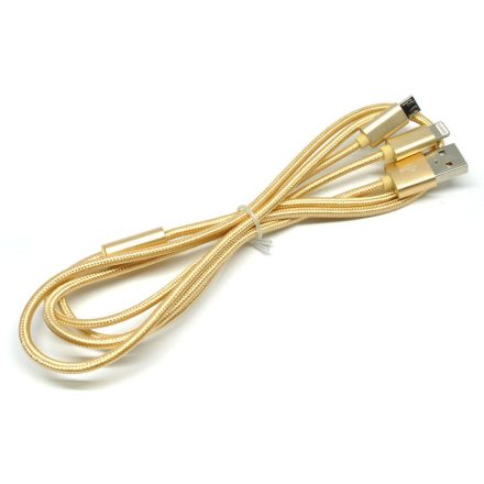 Hoco - X2 2in1 Apple lightning és Micro USB töltő kábel - arany