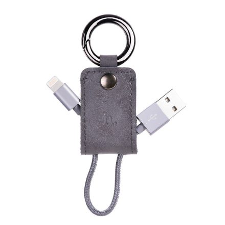 Hoco - UPM19 kulcstartó formájú micro USB adat/töltő kábel 15 cm - szürke