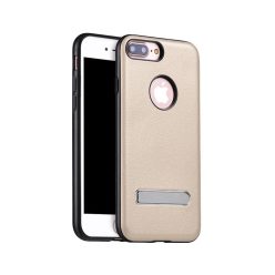   Hoco - Simple series Pago bőr boritású iPhone 7 Plus/iPhone 8 Plus védőtok mágneses kitámasztóval - arany