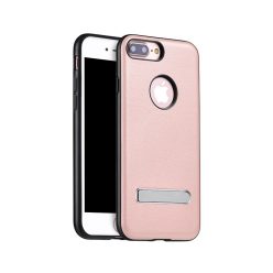   Hoco - Simple series Pago bőr boritású iPhone 7 Plus/iPhone 8 Plus védőtok mágneses kitámasztóval - rozéarany