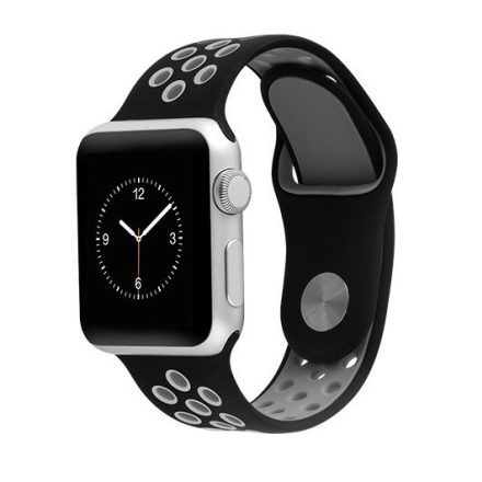 Hoco - Silicon series lélegző sport szíj apple watch 38mm - fekete/szürke