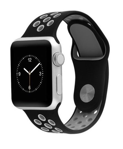 Hoco - Silicon series lélegző sport szíj apple watch 38mm - fekete/szürke