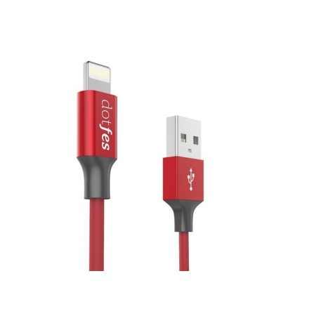 Dotfes A01m micro USB piros szövet adatkábel 2.5A 1m