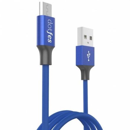 Dotfes A01m micro USB kék szövet adatkábel 2.5A 1m