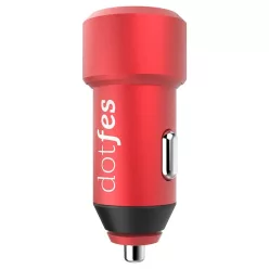 Dotfes B03 piros fém szivartöltő fej 2USB max 4.8A