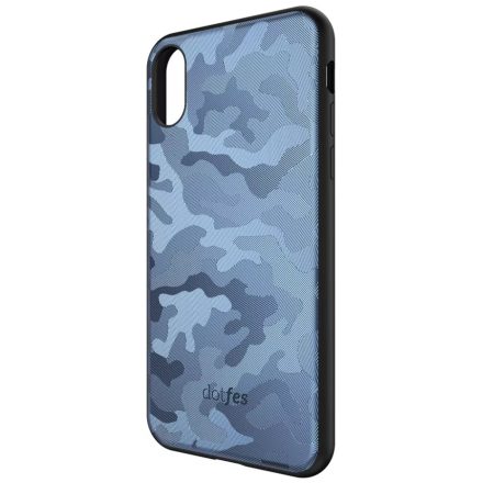 Dotfes G07 iPhone X/XS Camouflage Tok - Kék