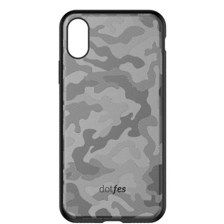 Dotfes G07 iPhone XS Max Camouflage Tok - Szürke