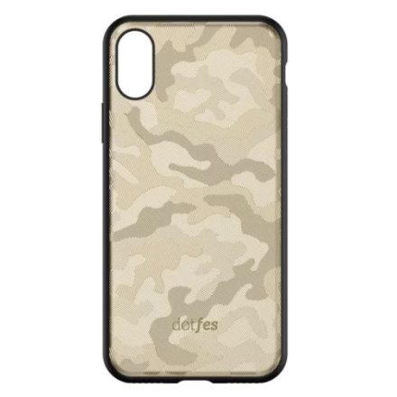 Dotfes G07 iPhone XS Max Camouflage Tok - Arany