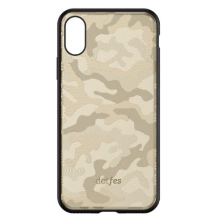 Dotfes G07 iPhone X/XS Camouflage Tok - Arany