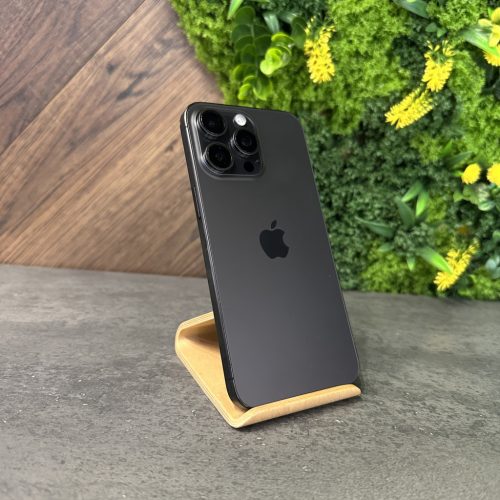 Apple iPhone 15 Pro 128GB Újszerű - Black Titanium - Dobozzal, 1 év iON Store garanciával