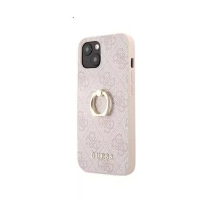 Guess PU 4G Ring Apple iPhone 13 mini  hátlap tok, rózsaszín (GUHCP13S4GMRPI)