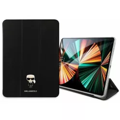   Karl Lagerfeld Apple iPad Pro 11 (2021) Choupette Head Saffiano oldalra nyíló könyv tok fekete (KLFC11OCHK)