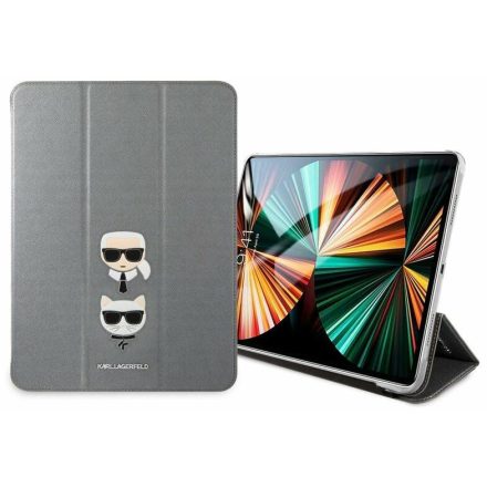 Lagerfeld KLFC11OKCG Karl Lagerfeld and Choupette Head Saffiano tok iPad Pro 11 ezüst